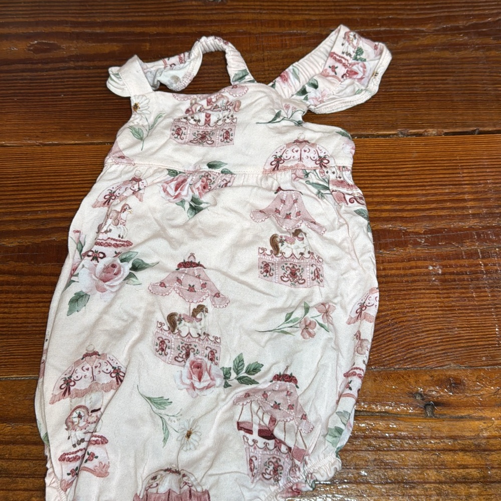 Posh Peanut Pink and White Babydoll Dress One Shoulder Flutter Sleeve